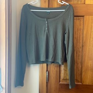 Wild Fable Cropped Long Sleeve Shirt Size XL